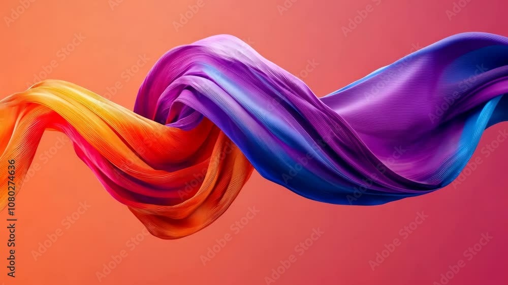 Poster a colorful fabric flows through the air, creating a vibrant and dynamic display