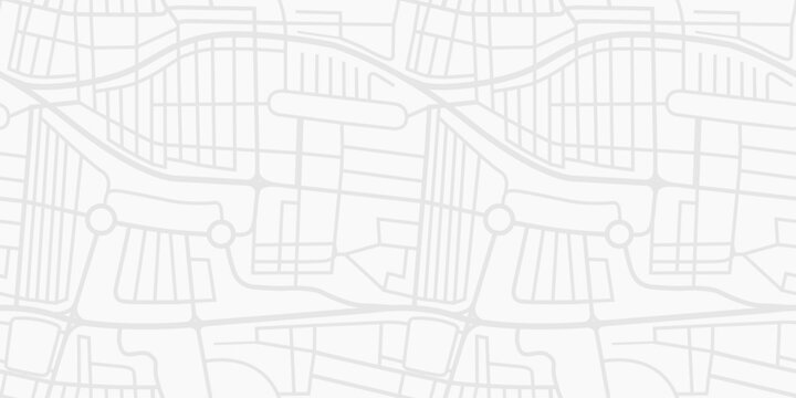 City road plan graphic print. Seamless vector texture with simple city map. City map vector pattern in grey.