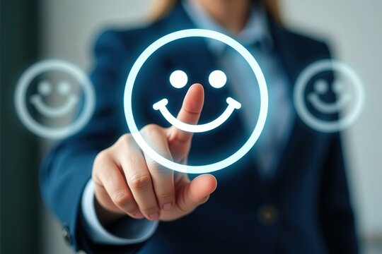 Professional Business Success Concepts: Happy Faces and Positive Emotions for Motivation and Inspiration