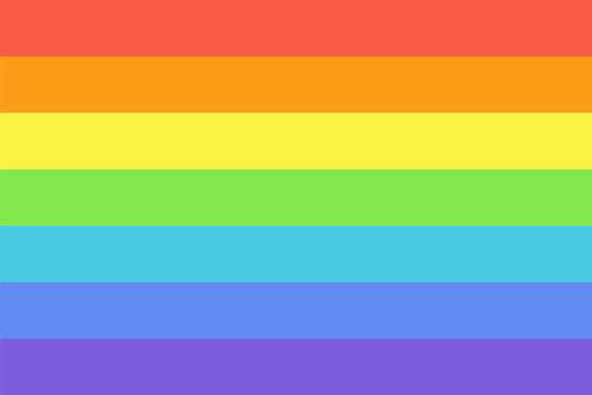 Rainbow flag vector rectangle symbol. Colorful rectangular vector flag.