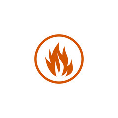 Fire flame sign icon isolated on transparent background