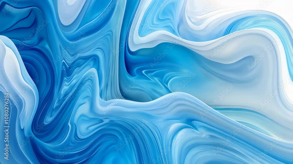 Poster abstract blue and white swirls create a mesmerizing pattern