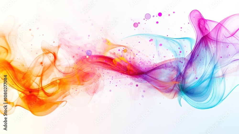 Poster magnetic field, featuring swirling patterns and luminous particles in motion