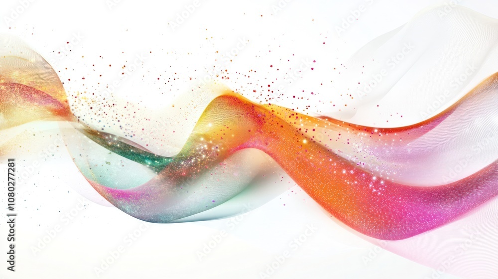 Poster magnetic field, featuring swirling patterns and luminous particles in motion
