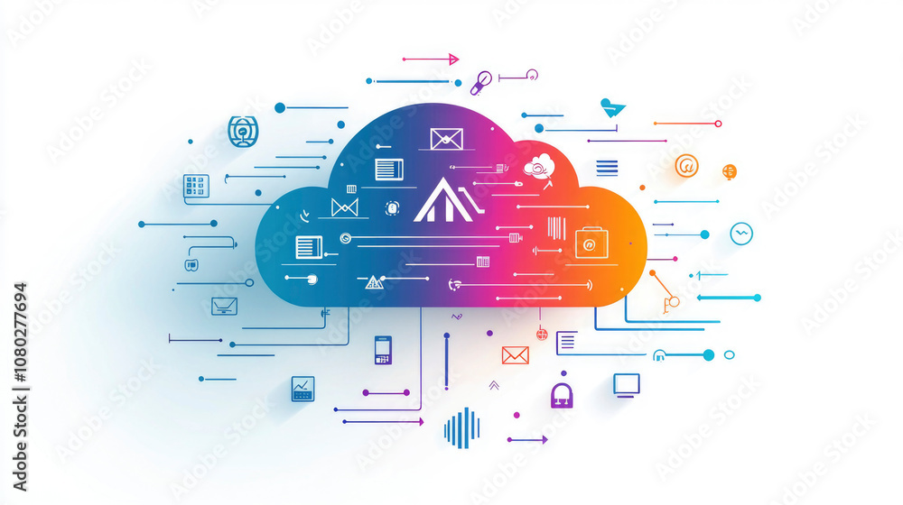 Poster this visually appealing flat cloud vector showcases a smooth blue and white gradient, enhanced by ci