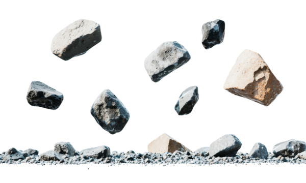 A Captivating Scene of Floating Rocks Above a Stony Surface, Perfectly Displaying Nature's Beauty with a Touch of Surrealism and Dynamic Motion Evoking Wonder and Curiosity.