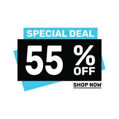 Special deal 55 off price marketing blue color design.
