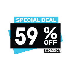 Special deal 59 off price marketing blue color design.