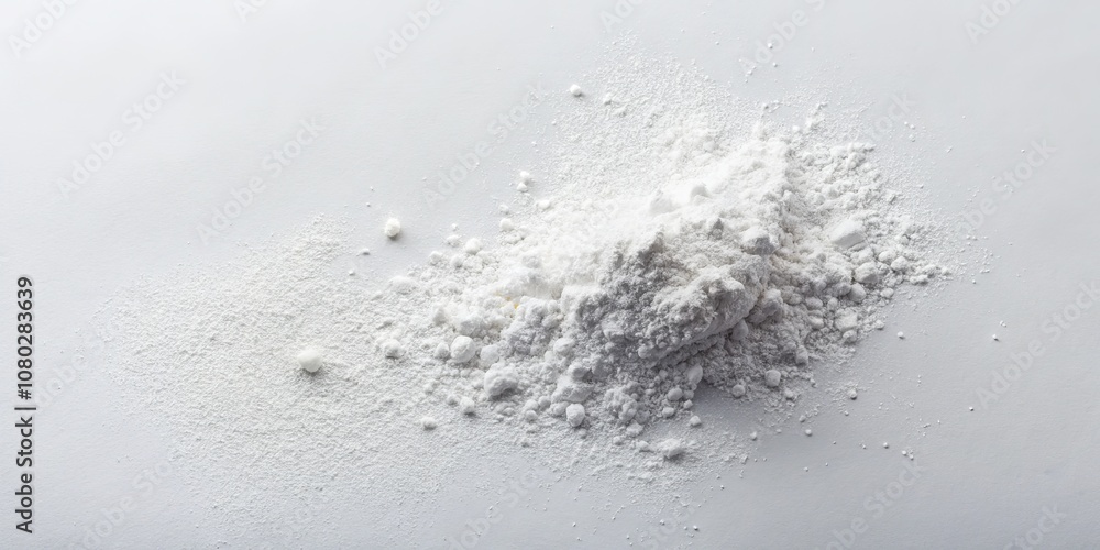 Poster minimalist white powder and crushed chalk texture on a white background for artistic and clean desig