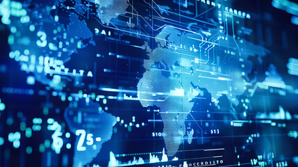 Global connections and data transfer concept background