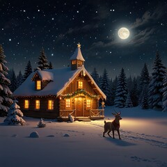 christmas house in the woods