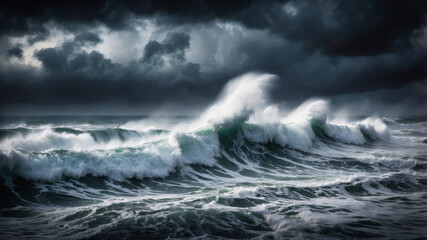 A stormy sky over a wavy sea