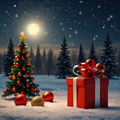 Christmas tree with gift boxes