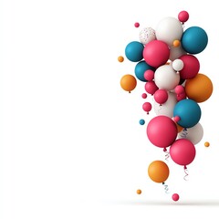 A vibrant cluster of colorful balloons, perfect for celebrations and festive occasions.