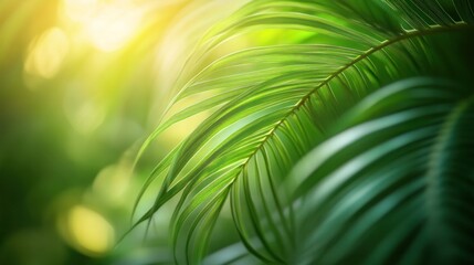 Obraz premium lush palm fronds highlights the intricate network of veins and textures, set against
