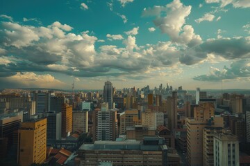 Cityscape with Cloudy Sky