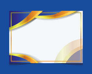 Obraz premium Blank modern blue and gold certificate paper template concept