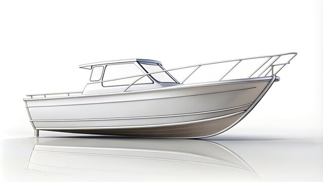 recommend clip art: Boat outline on white background