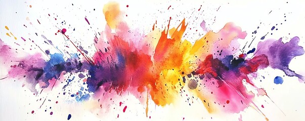 Fototapeta premium Fluorescent watercolor splashes for an artistic touch.