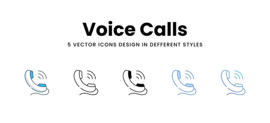 Voice Calls vector icons different style vector stock illustration