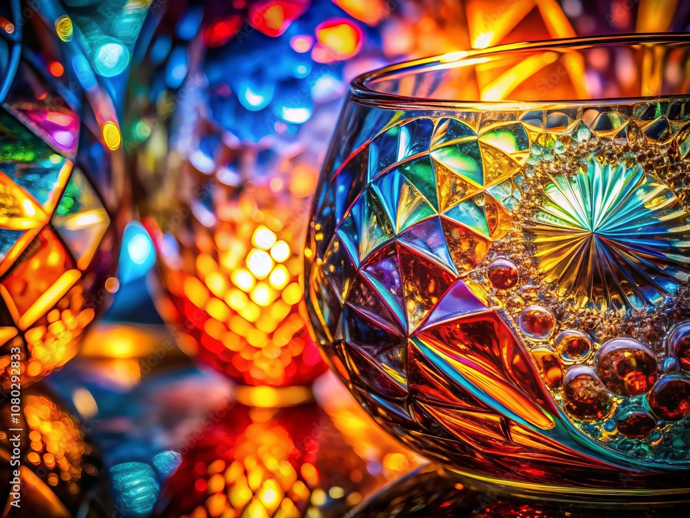 Poster unusual abstract glass texture background capturing the intricacies and reflections of light in a un