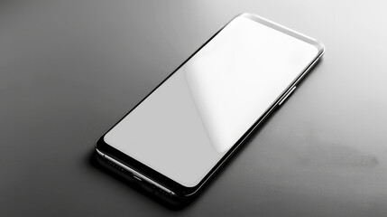 sleek smartphone with blank screen on dark surface, showcasing modern design and technology. minimalist aesthetic highlights its elegance and functionality