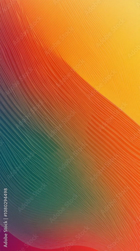 Poster this striking design features a vibrant gradient from bright orange to deep green, complemented by a