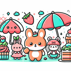 Fototapeta premium rabbit and gifts