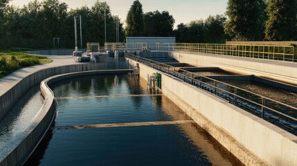Fototapeta premium Water Treatment Plant in a Natural Setting