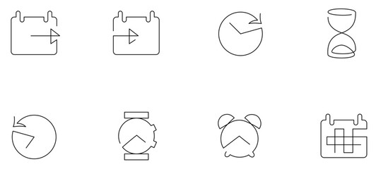 Set of Time & Date icons