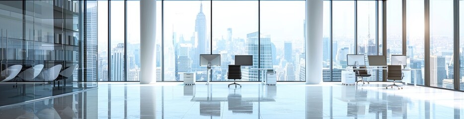 Modern Office with Panoramic City View
