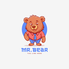 Cute Bear Mascot Logo