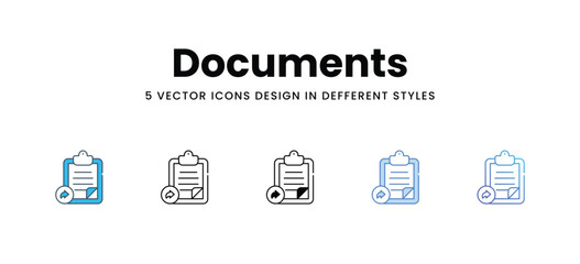 Documents vector icons different style vector stock illustration