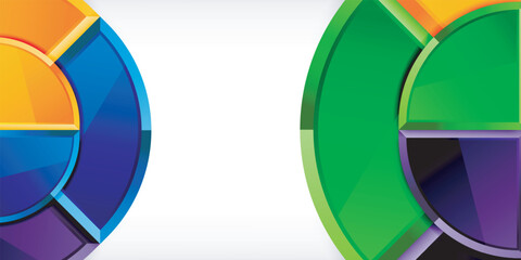 Obraz premium Glossy circles geometric background. Vector Illustration For Wallpaper, Banner, Background, Card, Book Illustration, landing page