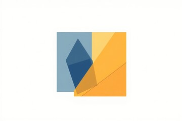 Abstract geometric shapes, blue, orange