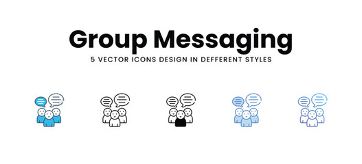 Group Messaging vector icons different style vector stock illustration