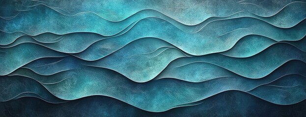 Abstract textured layers in ocean blue and white.