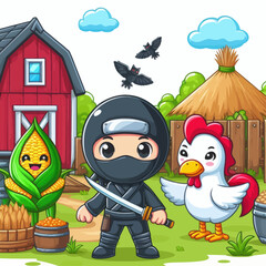 ninja in farm