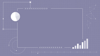 グラフ、チャート、ビジネスをイメージしたフレームイラスト