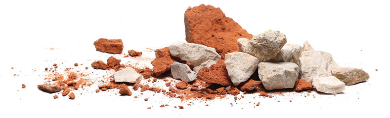 pile of broken bricks and stones