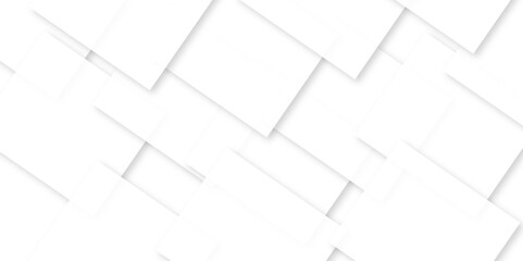 Modern white and gray technology concept diamond triangle geometric line background. Creative design with white boxes and 3d white rectangle business card. soft shadows as pattern, top view. squares.