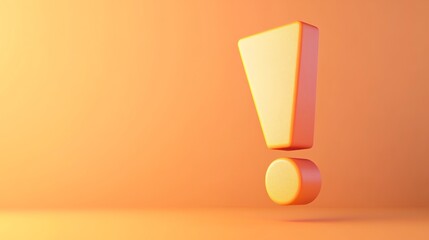 A yellow exclamation point on an orange background.