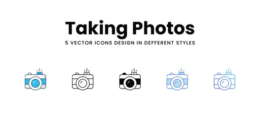 Taking Photos vector icons different style vector stock illustration