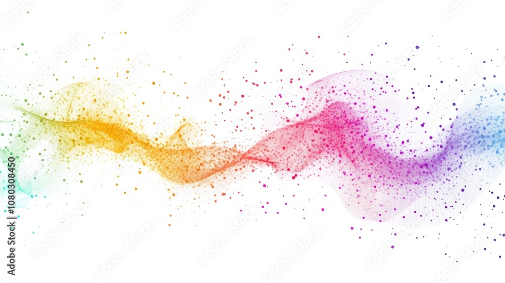 Poster a conceptual image of a quantum communication network, highlighting a network of glowing particles l