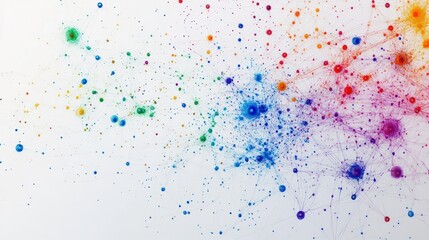 Fototapeta premium A conceptual image of a quantum communication network, highlighting a network of glowing particles linked by fine lines,