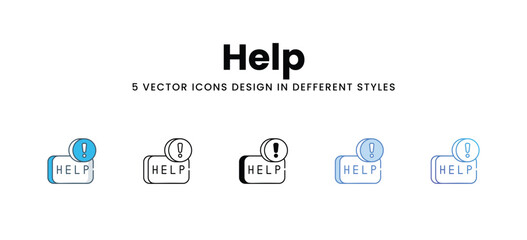 Help vector icons different style vector stock illustration