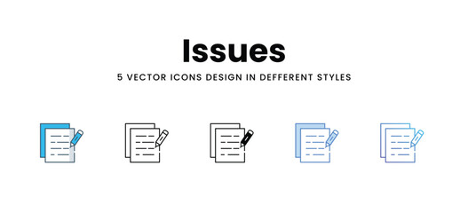 Issues vector icons different style vector stock illustration