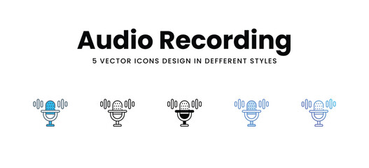 Audio Recording vector icons different style vector stock illustration