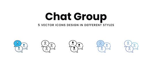 Chat Group vector icons different style vector stock illustration