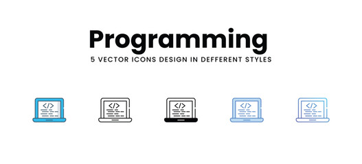 Programming  vector icons different style vector stock illustration